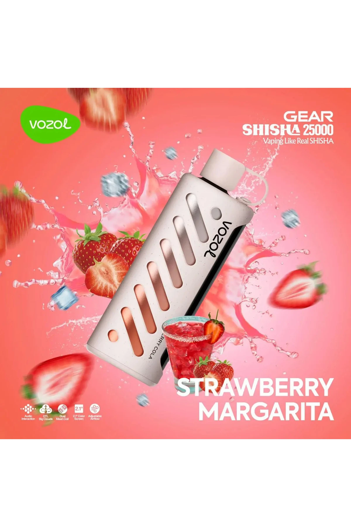 VOZOL GEAR 25000 Strawberry Margarita