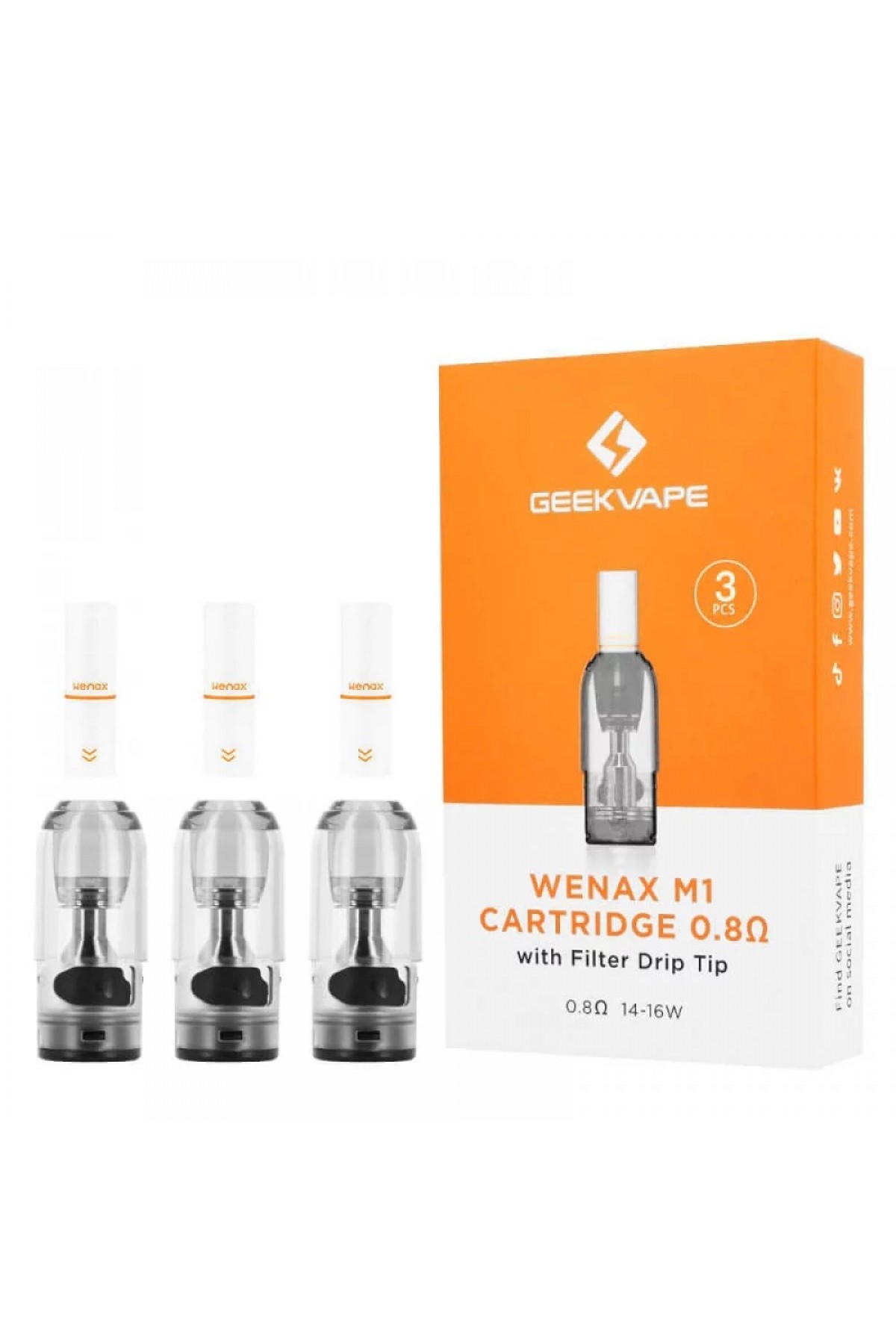 GeekVape WENAX M1 Filtreli Yedek Pod Kartuş (3 Adet)