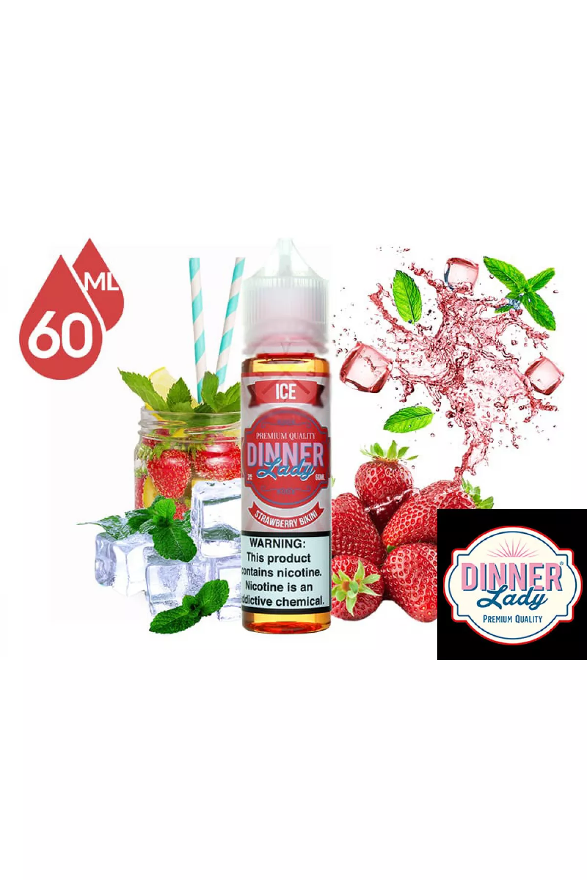 Dinner Lady - Strawberry Bikini Elektronik Sigara Likiti (60 ML)