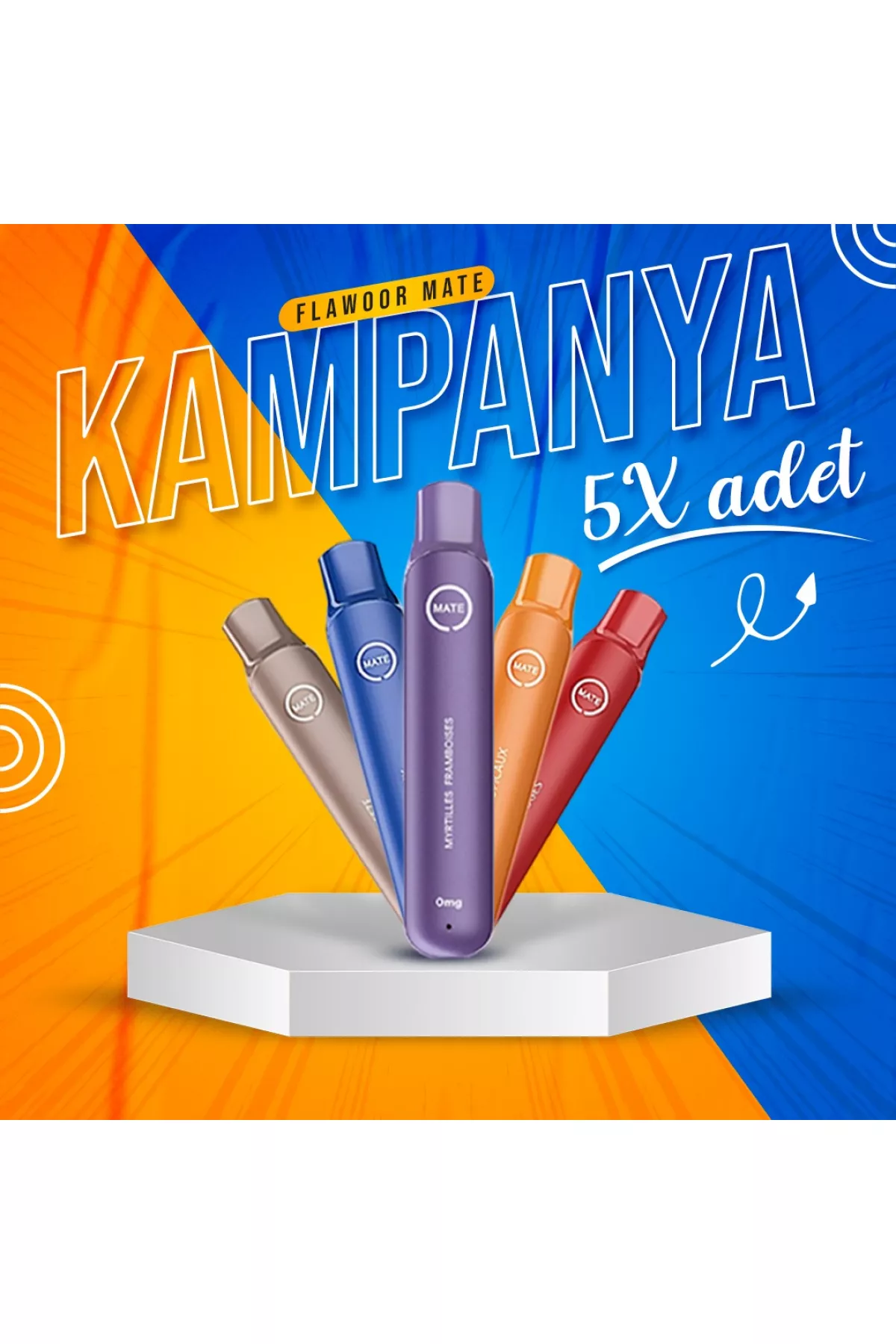 5 Adet Flawoor Mate Disposable Kit 600 Puff Kampanyası 5 Adet Flawoor Mate Disposable Kit 600 Puff Kampanyası